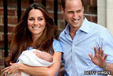 The Duke and Duchess of Cambridge present their son to the world