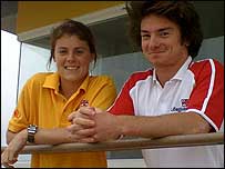 Lifeguards Emily Spray and Stu Thompson.