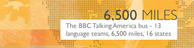 The BBC Talking America bus – 13 language teams, 6,500 miles, 16 states