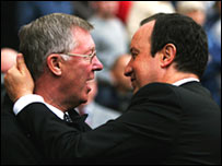 曼联主帅弗格森与利物浦教练贝尼特斯