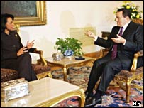 حسنی مبارک و کاندوليزا رايس