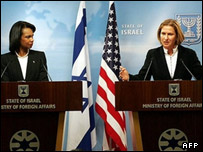 لیونی و رایس وزیران خارجه اسرائیل و آمریکا