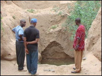 A well in a river bed