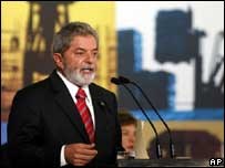 O presidente Luiz Inácio Lula da Silva no anúncio do PAC