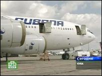 Imagem de TV mostra avião russo comprado por Cuba