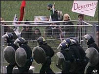 Batalhão de choque em Gleneagles