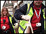 Georgina and Dean collecting rubbish in Lincoln