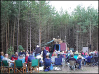 Spectators at Hamlet's opening night