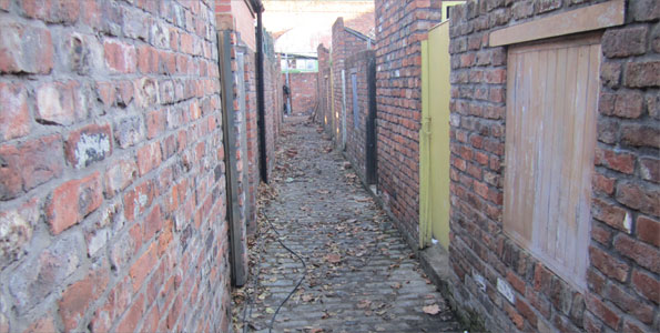 Alleyway on Coronation Street set