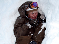 Lewis builds an igloo...