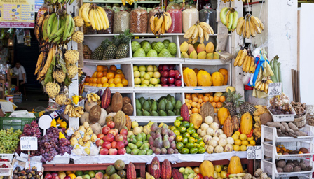 A market stall in Lima.