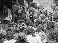 The Grateful Dead's Jerry Garcia with fans