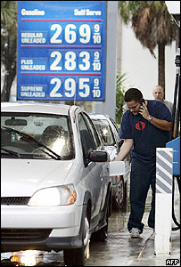 Homem enchendo o tanque do carro