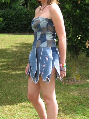Denim petal dress