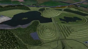 Computer generated aerial view of Fife Earth Project.