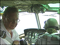 Mark Mardell in helicopter
