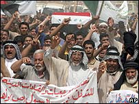 اعتراض عراقی ها به حملات نظامیان آمریکایی به شیعیان شمال شرق بغداد