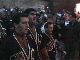 The Rustavi Choir emerge from the darkness