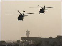 Two helicopters
