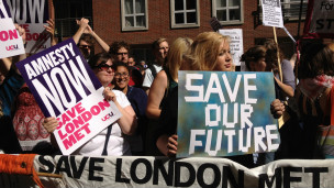 倫敦都會大學學生示威