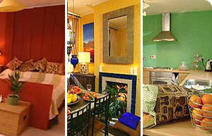 Red, yellow and green rooms