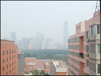 The BBC is sampling pollution levels in Beijing before and during the Olympics
