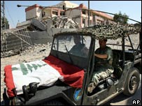 Jipe do Exército libanês no sul do país