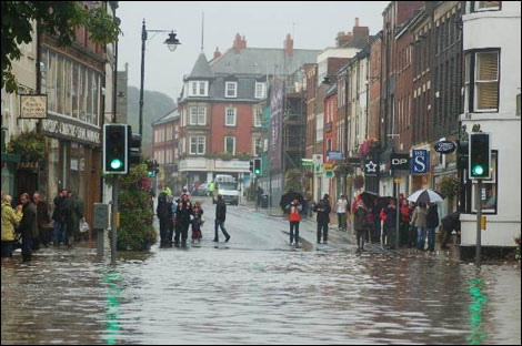 Flooding in Morpeth. Photo: Steve Miller