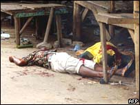 Soldado morto do governo liberiano