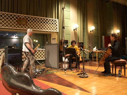 l-r Crawford Blair, Khyam Allami, Matthew Barley