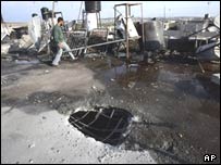 حفره ناشی از گلوله باران تانکهای اسرائيلی