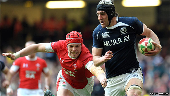 Wales forward Alun-Wyn Jones and Scotland flanker Kelly Brown