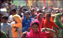 Women attending a Hindu festival in India 