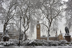Westminster Palace in the Snow