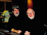 George Lucas (à esq.) e o compositor John Williams (Foto: Abbey Road/Divulgação)