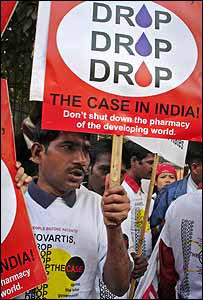 नोवार्टिस के खिलाफ प्रदर्शन