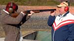 Chris Evans and George Digweed, clay pigeon shooting world champion