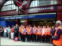 Homenagem dos funcionários do metrô