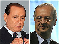 सिलवियो बर्लुस्कोनी और वॉल्तर वेल्तरोनी