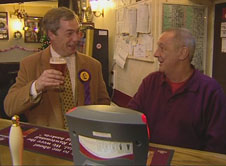 UKIP Leader Nigel Farage in a pub