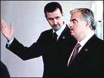 Beşar Esad ve Refik Hariri