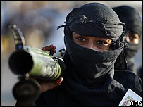 یک عضو نقابدار سپاه مهدی- عکس آرشیو