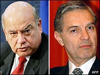 Derbez (esquerda) e Miguel Insulza 