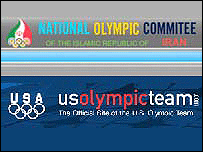 نشانهای کميته المپيک آمريکا و ايران