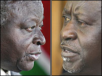 Kikabi và Odinga (phải)