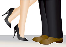 A man and woman's feet