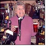 Reverend Barbara Knight and beverages