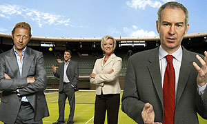 Boris Becker, John Inverdale, Sue Barker and John McEnroe