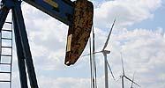 Wind turbines and oil wells in Dallas