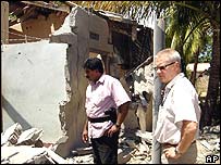 ساختمانی که در اثر يک حمله تخريب شده